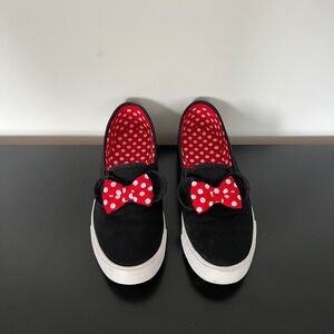 Women’s Minni Mouse Black and Red Polka Dot Bow Slip-On Shoes